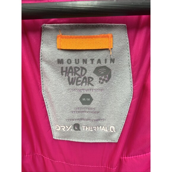 Mountain Hardwear Jacket Medium Adult Orange Ski Striped Hooded Dry Thermal Q - Picture 2 of 16